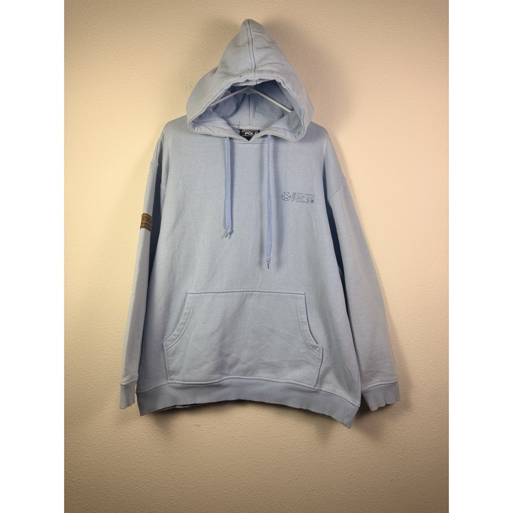 Vintage Southpole‎ Hoodie Mens Sz  L Blue Sweatshirt Pullover Baggy Hip Hop Y2K